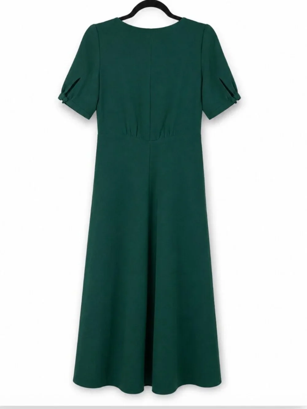 Sézane Emerald Green Button-Front Midi Dress - Picture 6 of 7